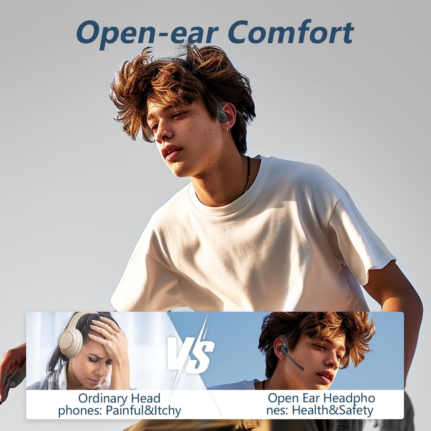 BANIGIPA Open Ear Headphones, Air Conduction Bluetooth Headset, Wireless Earp…