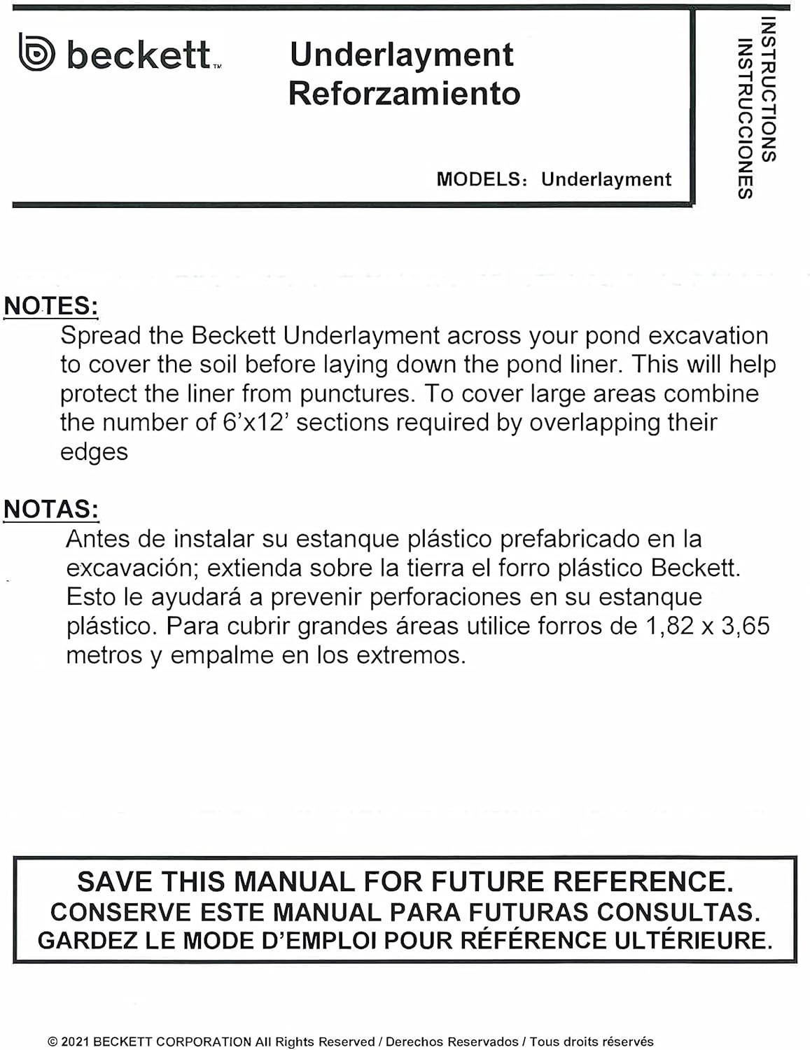 Beckett Non-Woven Brown Underlayment 6 Ft. X 12 Ft., Protects Pond Liners from S
