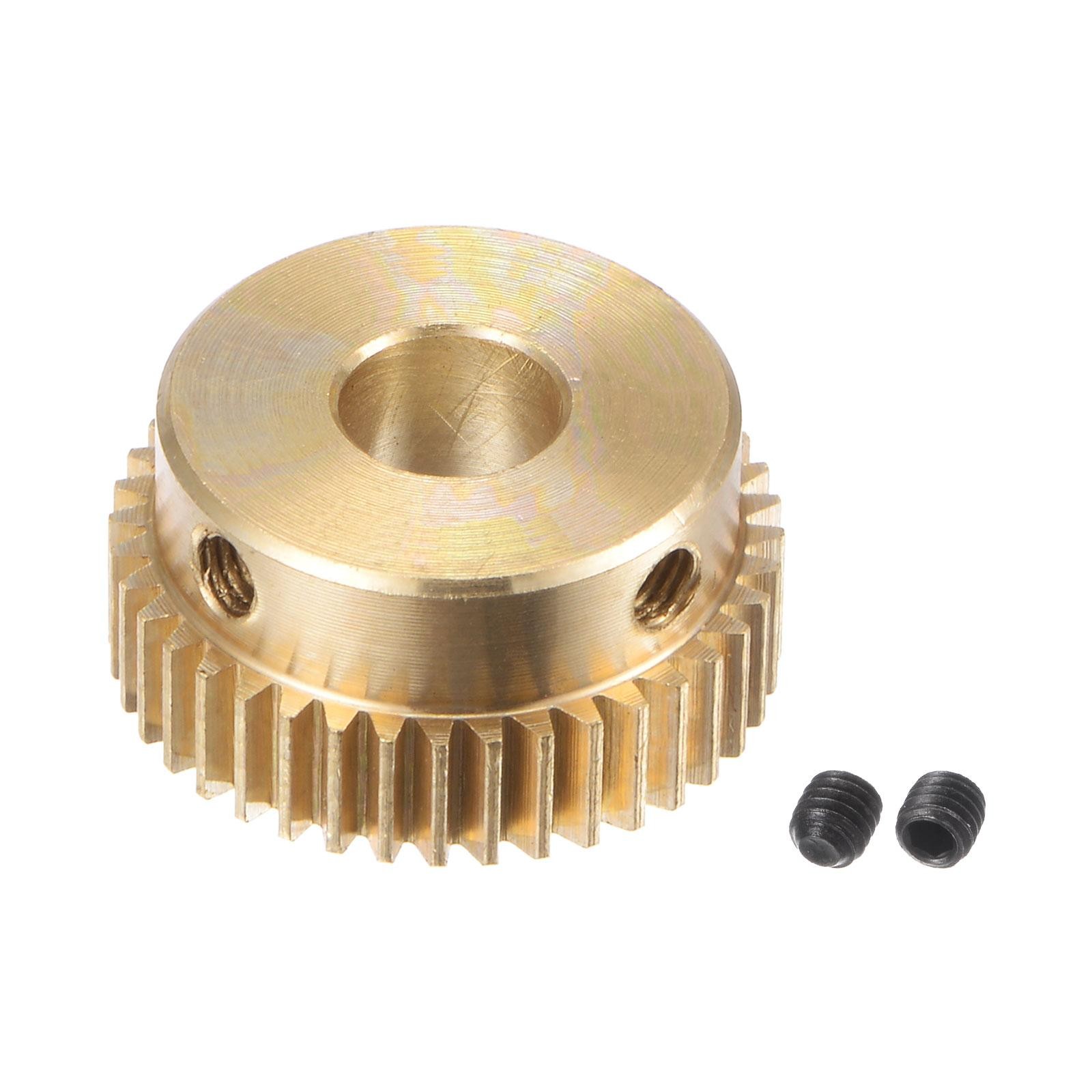 0.5 Mod 40T 6.35mm Bore 21mm Outer Dia Brass Motor Rack Pinion Gear with Screws