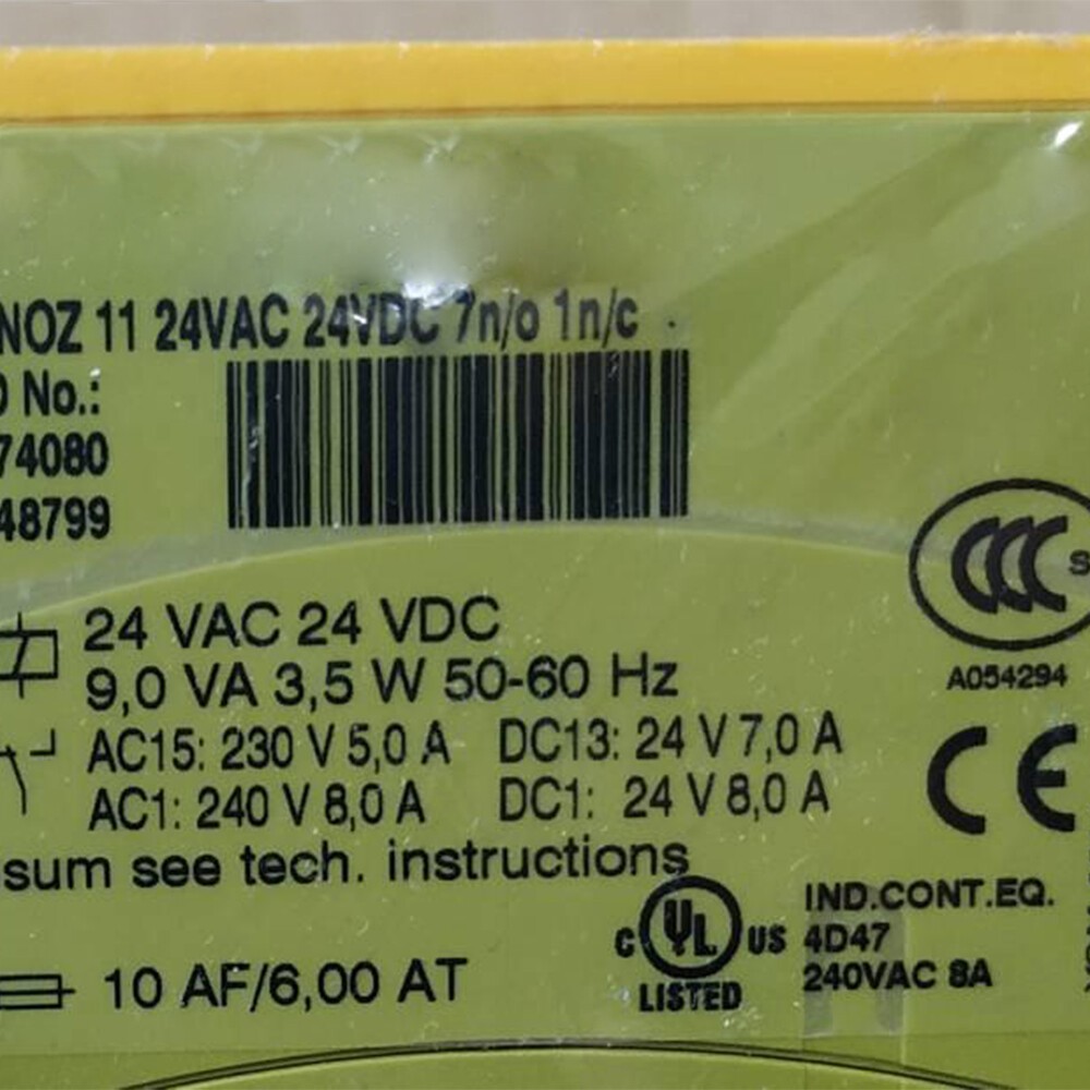 774080 Safety Relay Replacement for Pilz PNOZ 11 24VAC 24VDC 7n/o 1n/c
