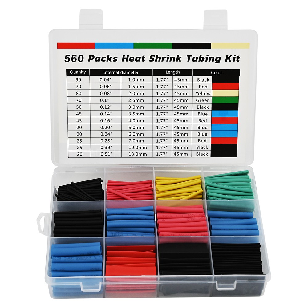 Assorted Heat Shrink Cable Wire Tubing Tube Sleeve Kit Car Electrical Wrap 560PC
