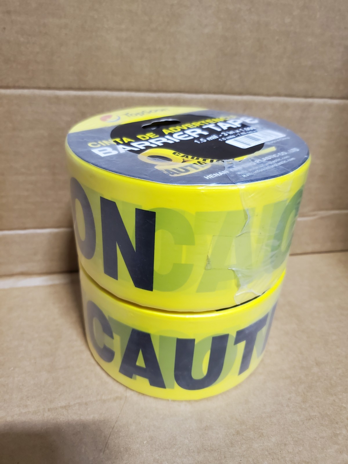 (2 Rolls) 3 in. x 1000 ft. 1.5 mil Caution/Cuidado Standard Barricade Tape