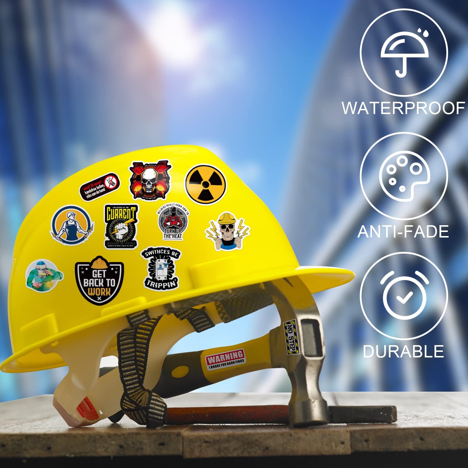 400 Pack Hard Hat Stickers Funny Tool Box Sticker Helmet Welding Construction