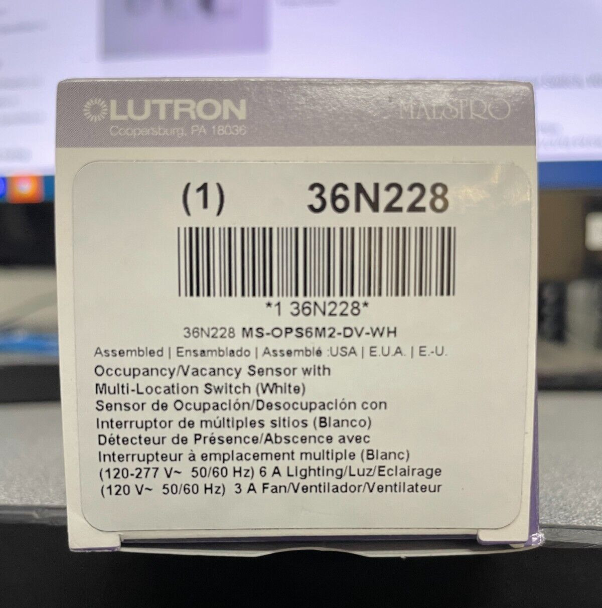 Lot of 4 Lutron ms-ops6m2-dv-wh