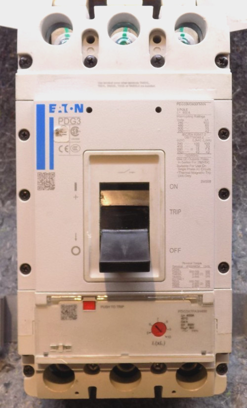 Eaton PDG33M0600FNNN Breaker w/ PDG3XTFA3H400 (400A) trip unit & MB hardware kit