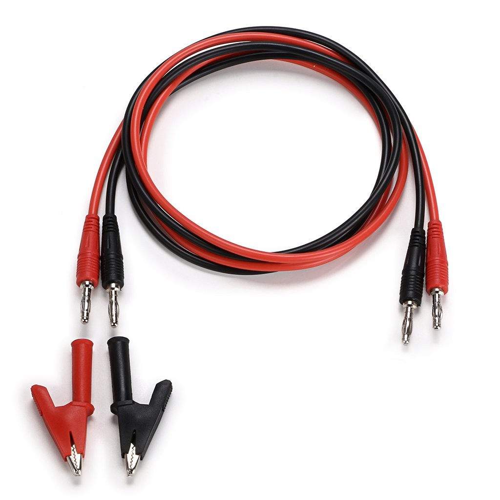 4 in 1 Banana Plug Alligator Clip Pure Copper Test Cable 3.3FT Red Black