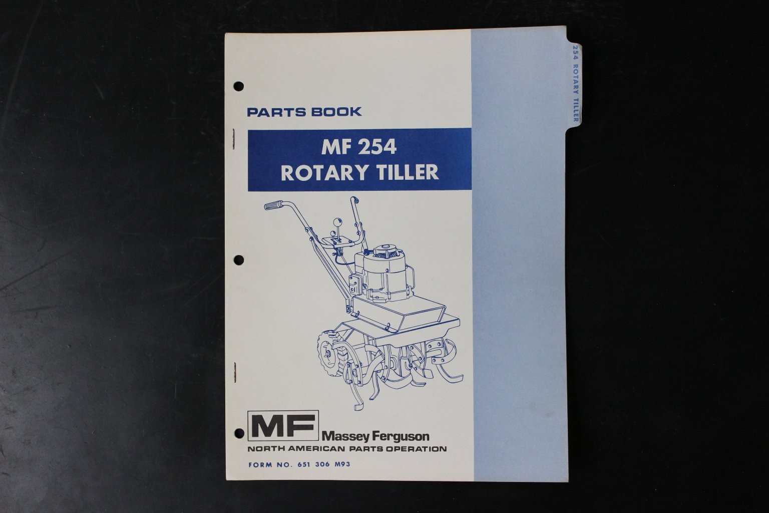 Massey Ferguson MF 254 Rotary Tiller Parts Book Manual Form 651 306 M93