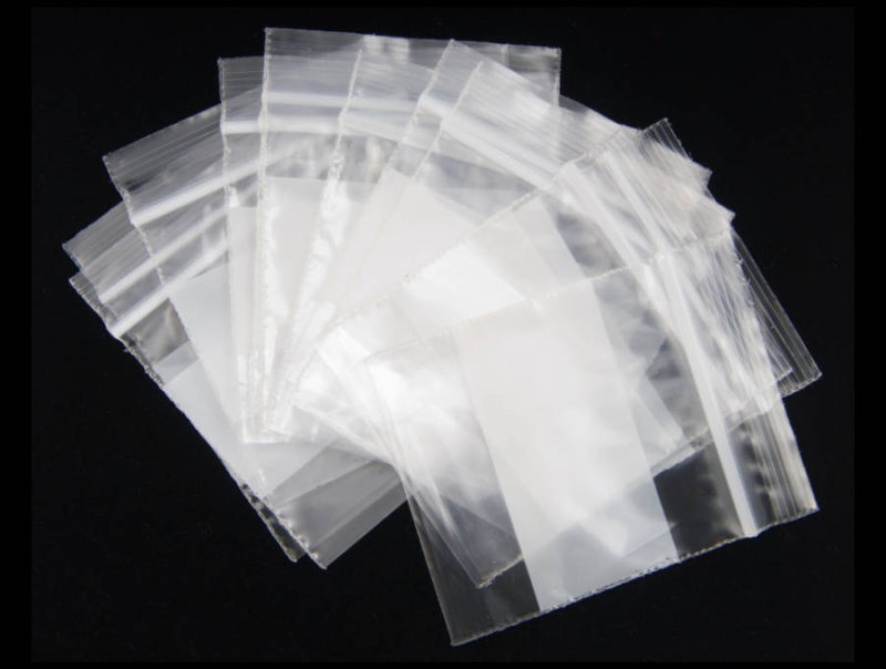 3″ x 5″ White Block Zip Seal Bags Reclosable Top Lock 2Mil or 4Mil Heavy Duty