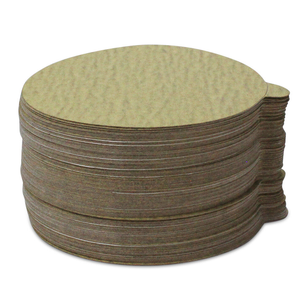 100 Pack – 5 Inch 120 Grit Gold Peel and Stick Adhesive Backed PSA Sanding Discs