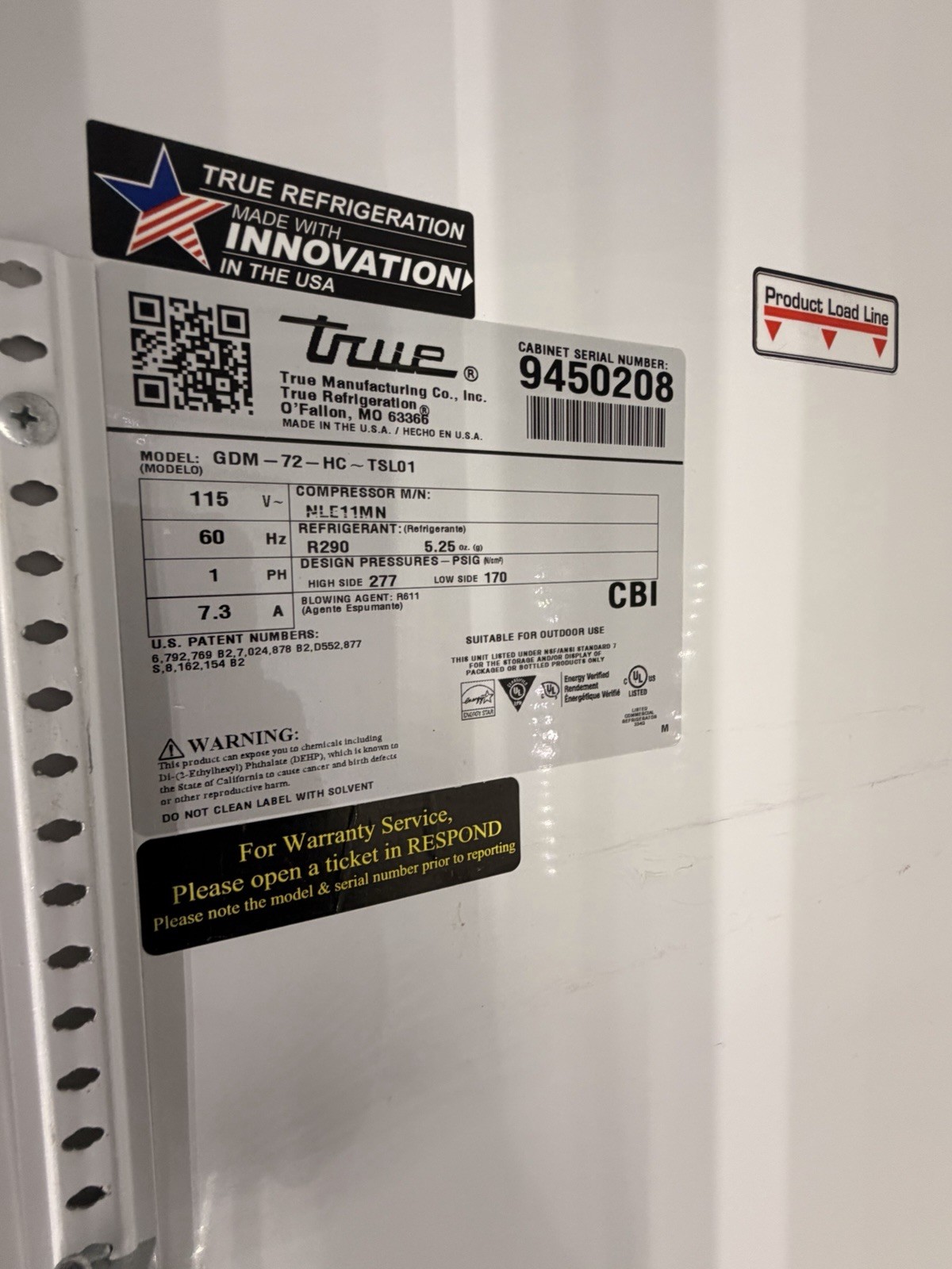 GDM-72-HC~TSL01 Refrigerated Merchandiser 3-Door White 2021 Model
