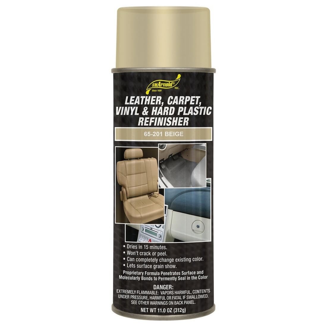 SM Arnold 65201 Leather, Carpet, Vinyl & Hard Plastic Refinisher, Beige 11 oz.
