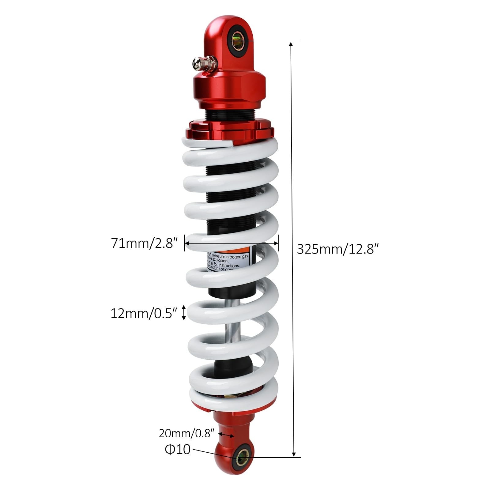 325mm 12.8″ Motorcycle Rear Shock 1200lbs Adjustable Dirt Motocross ATV Quad