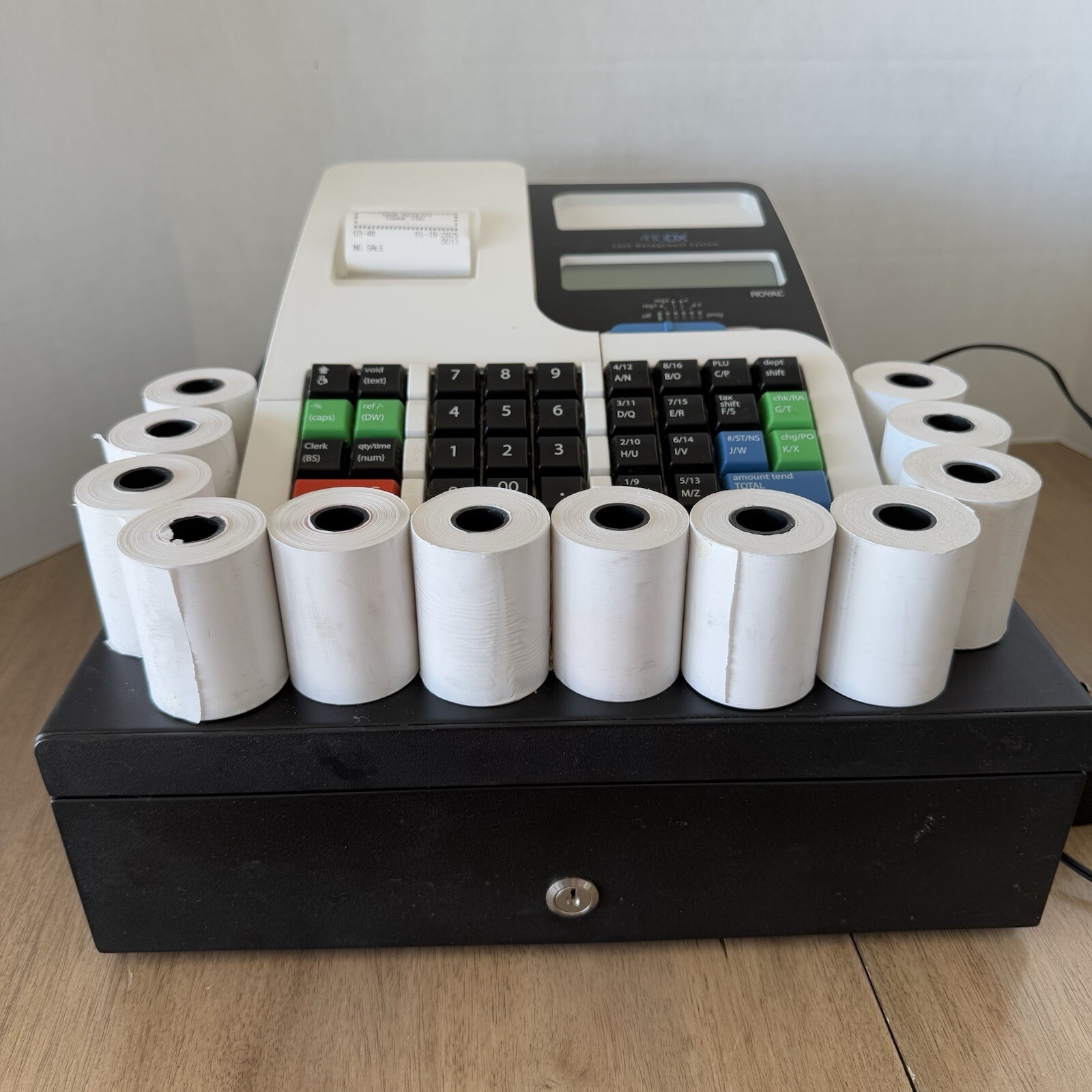 Royal Electronic Cash Register Royal 410DX Cash Management System NO KEY
