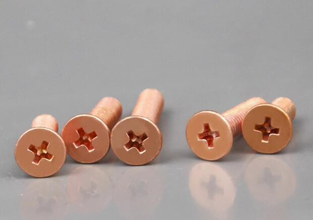 99.9% Pure Copper Phillips Cross Countersunk Flat Head Screws 4# 6# 8# 10#