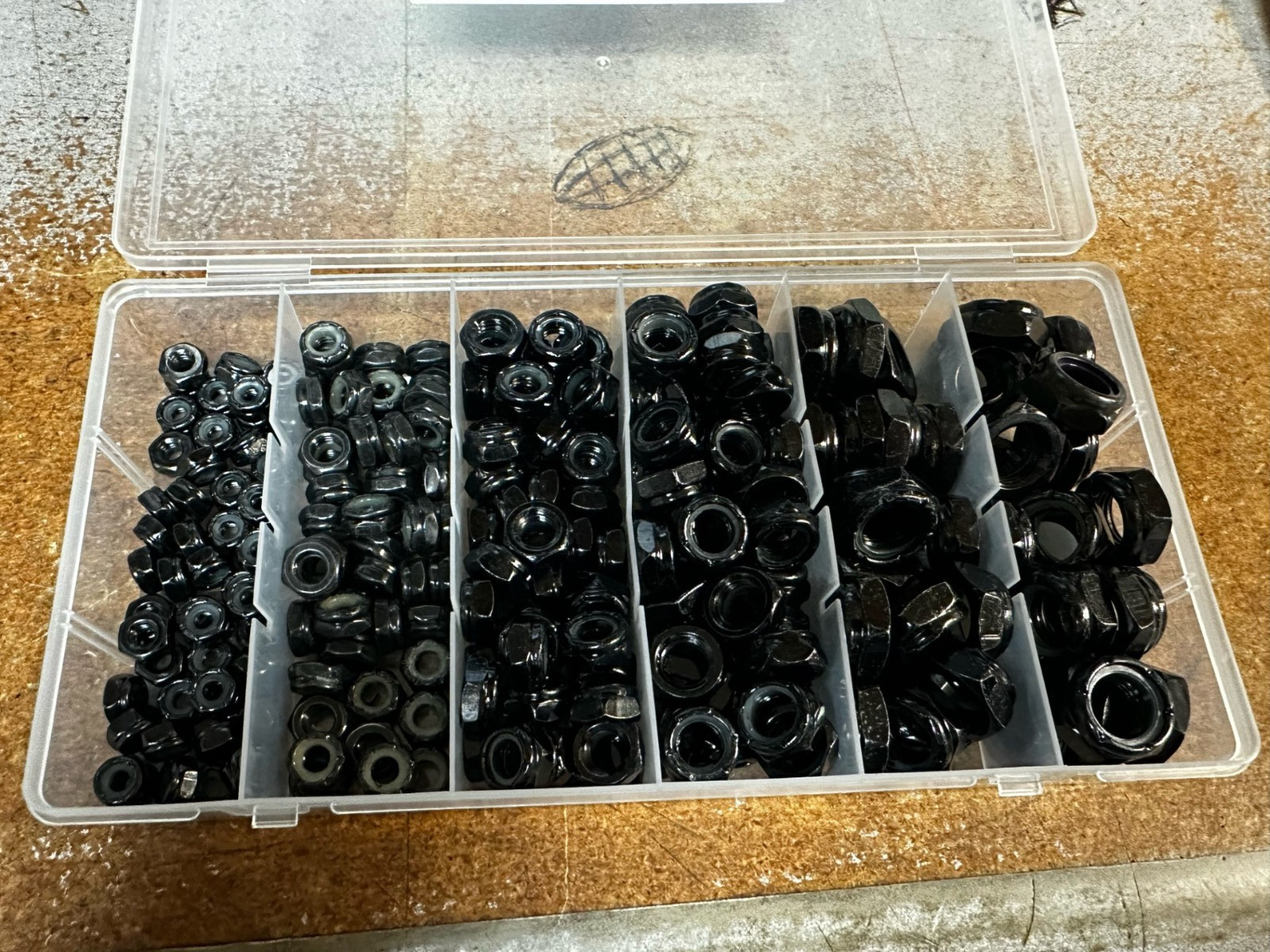 Steel Nyloc Nut Kit Fine Thread50 Black With Case