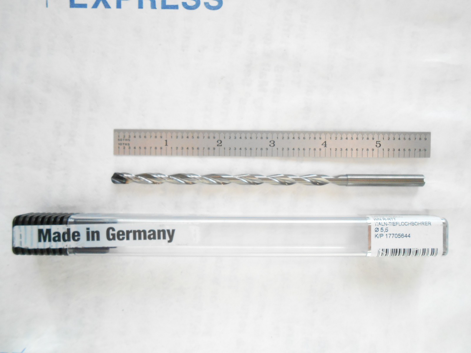 NEW GUHRING SOLID CARBIDE 15XD H.P. DRILL 5.50MM CUT DIA. X 110MM FL X 150MM OAL