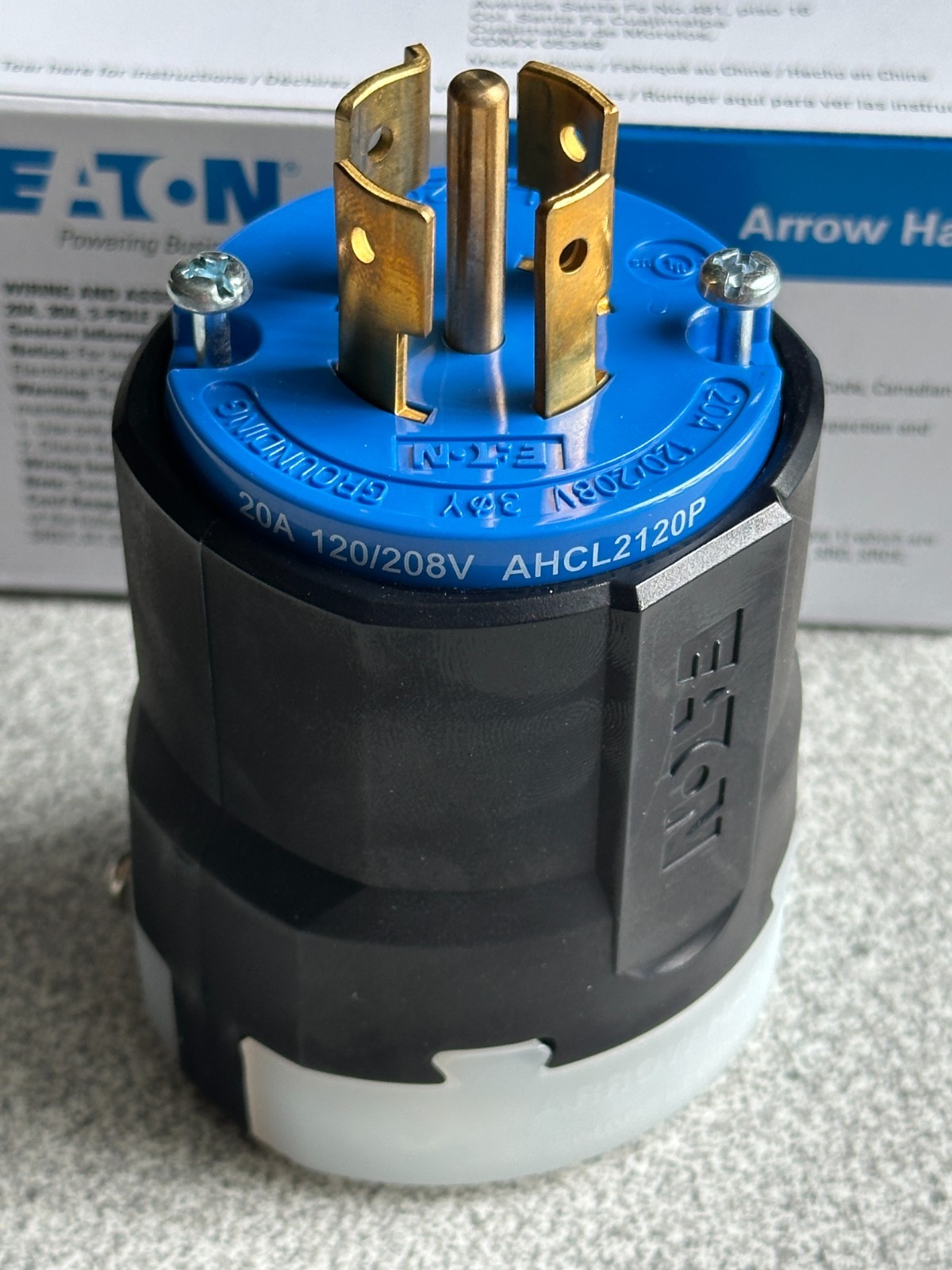 NEW Eaton AHCL2120P Blue Locking Plug NEMA L21-20P 20A 3Ph 120/208V 4 Pole 5Wire