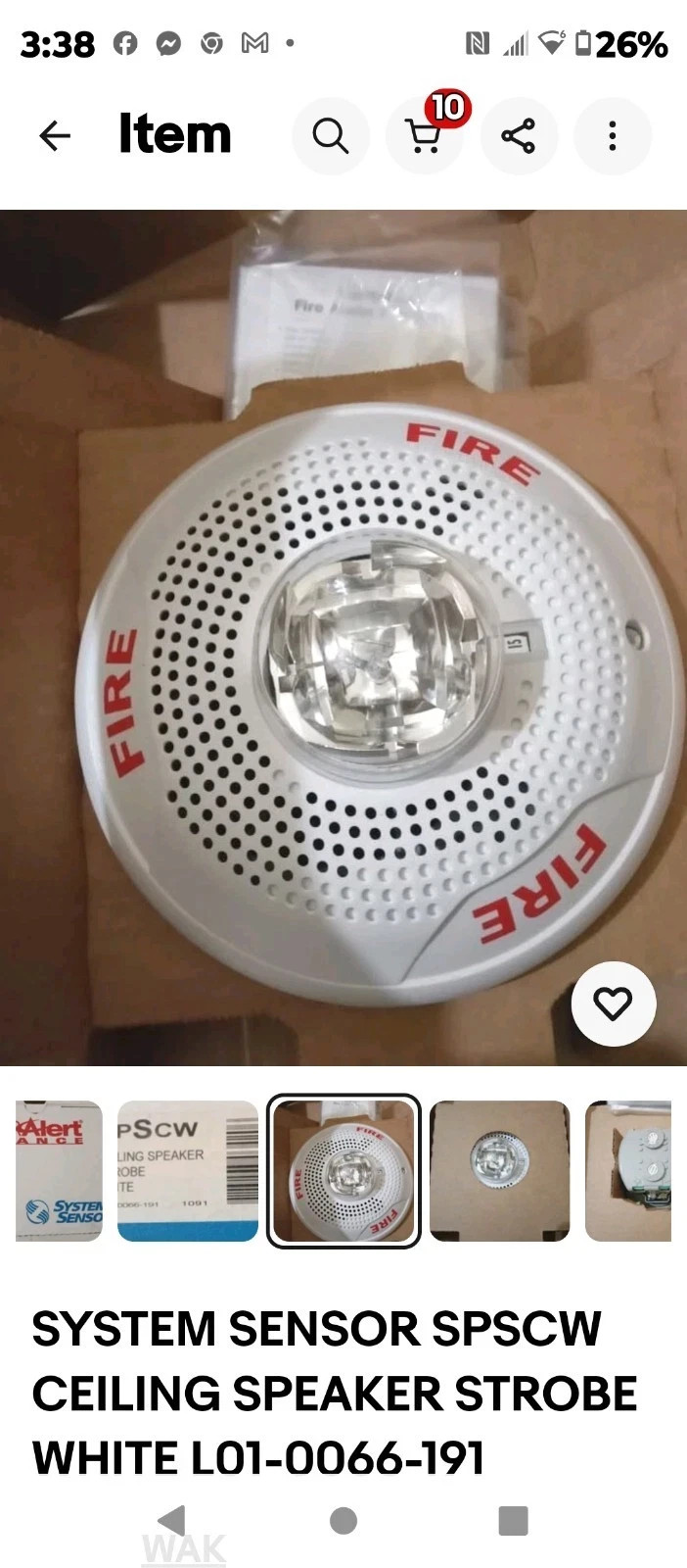 System Sensor SPSCW SpectrAlert Advance Ceiling Speaker Strobe – White