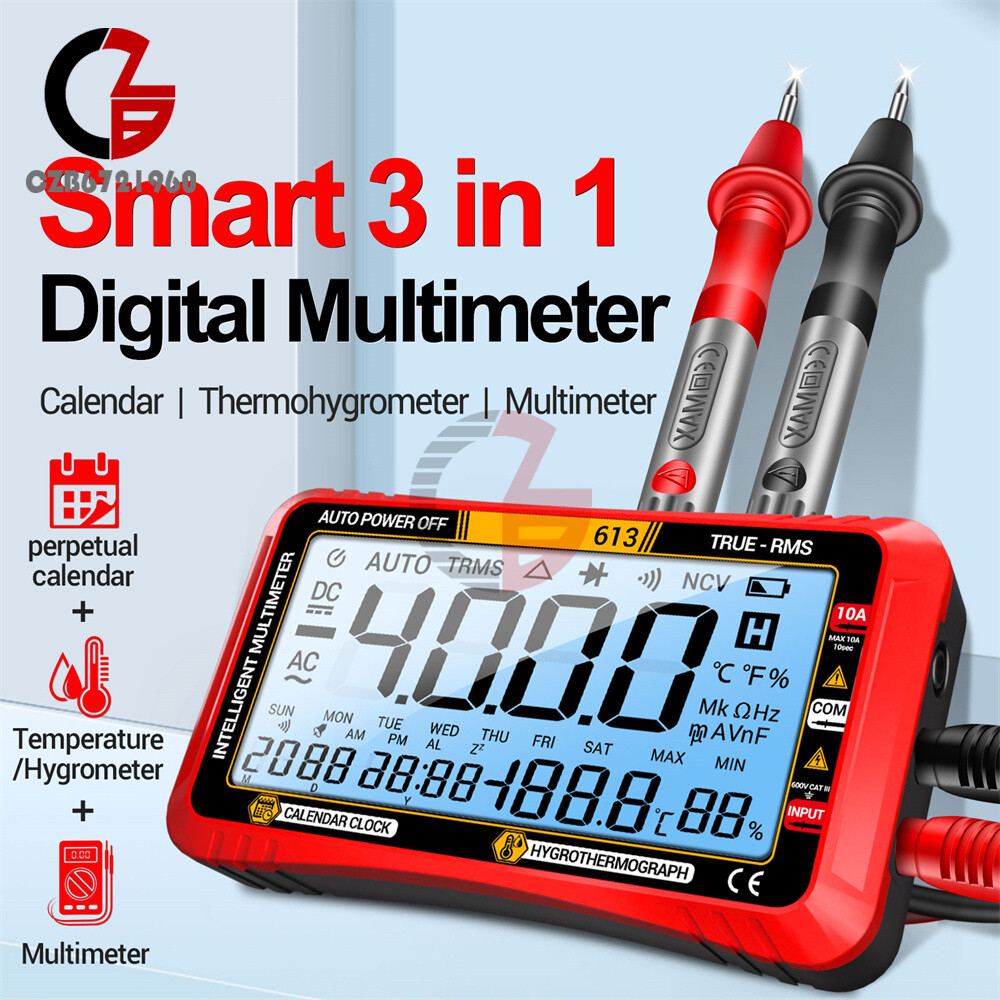 ANENG Digital Multimeter 3-in-1 Calendar/ Thermohygrometer /Multimeter AC/DC Hz