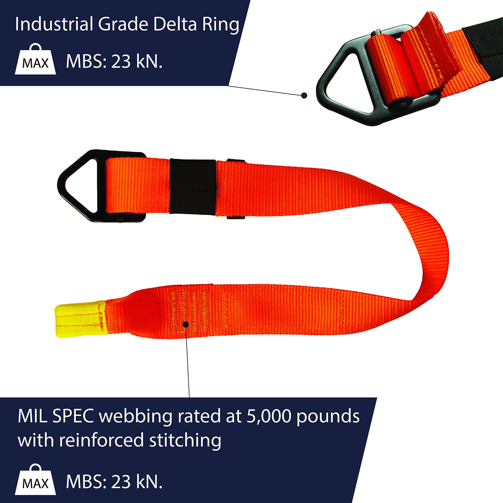 Fusion Adjustable Lanyard D-Ring Orange30 Inches Tzp-16-3