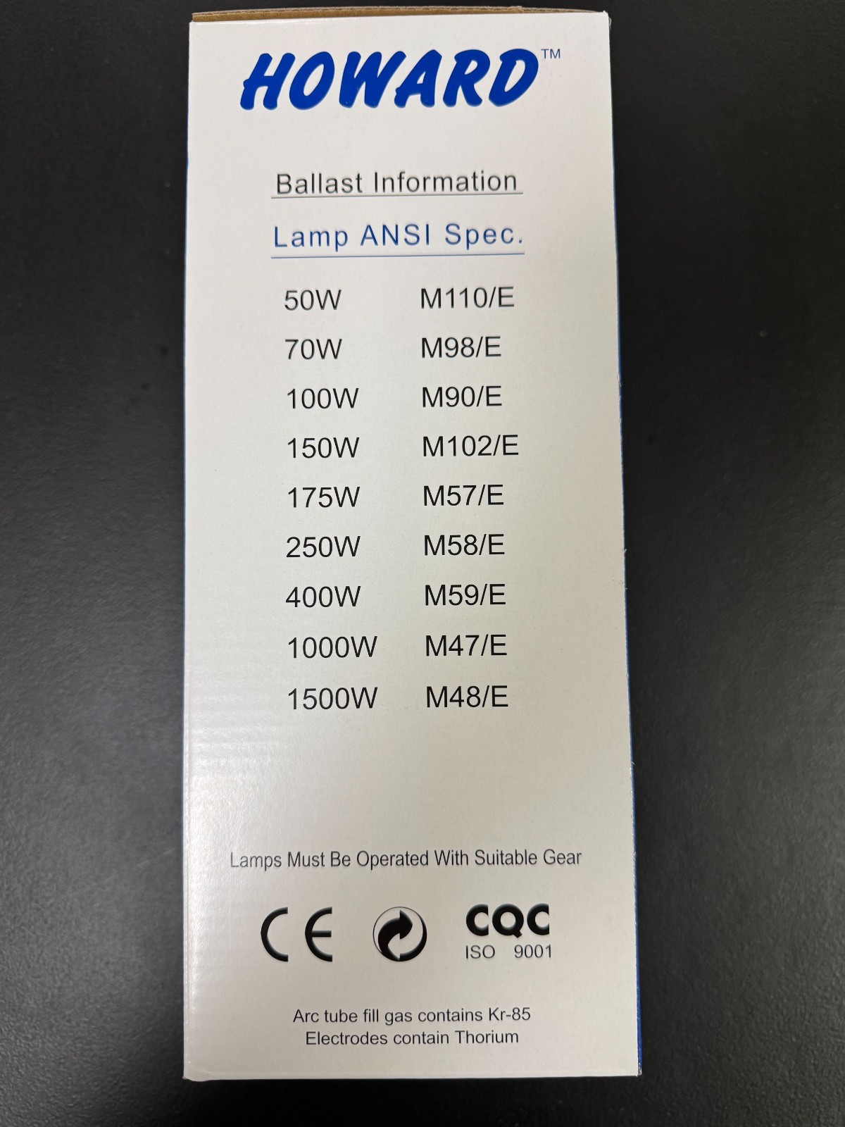 Howard Lighting Products MH400/U Metal Halide | 400W M59/E E39 ED37 Clear