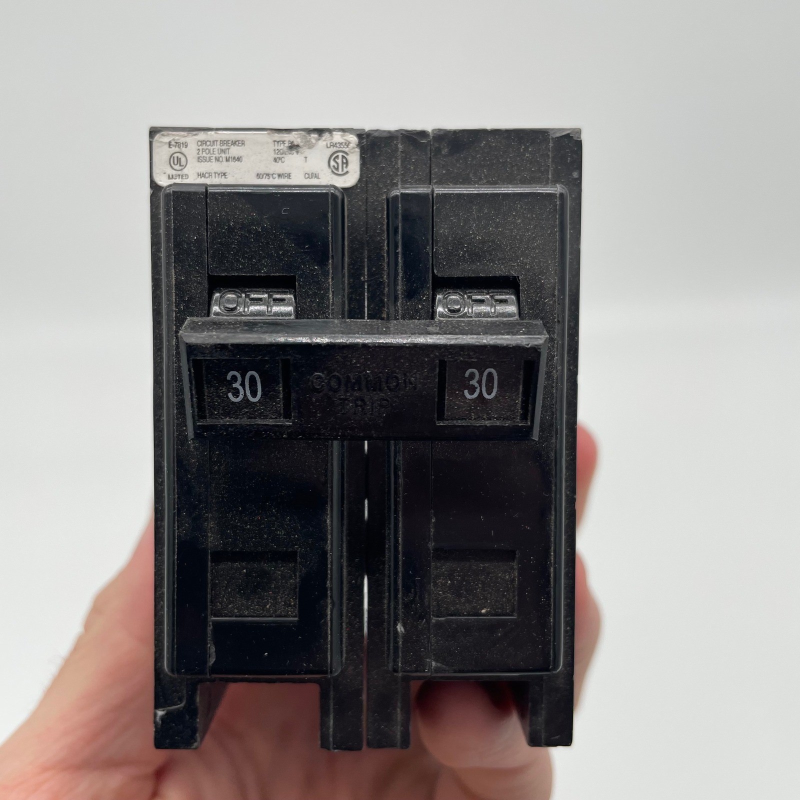 Challenger Type BA 30 Amp 2-Pole Circuit Breaker 120/240V 10k AIC Common Trip