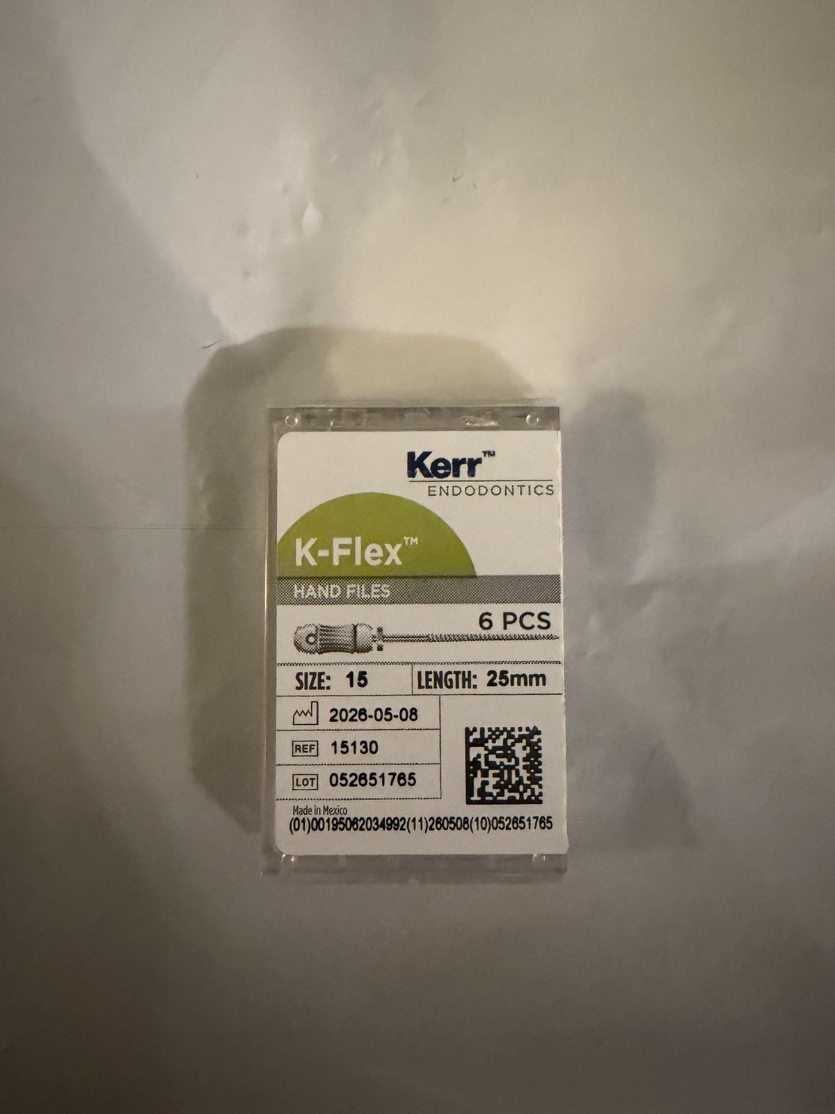 Kerr Endo Dental K-FLEX Stainless Steel files 6pcs. Different Sized Handfiles