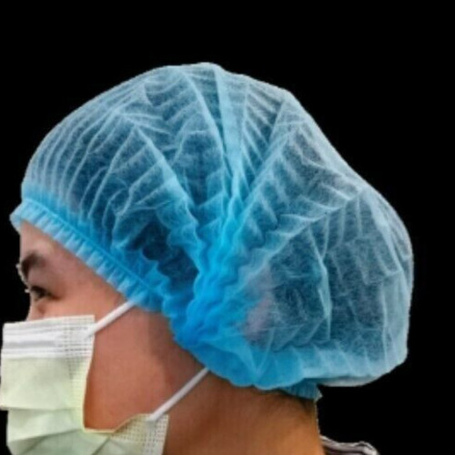 100 Count – Medline 24″ Blue Bouffant Cap Non-Woven Disposable Hairnet CRI1404A
