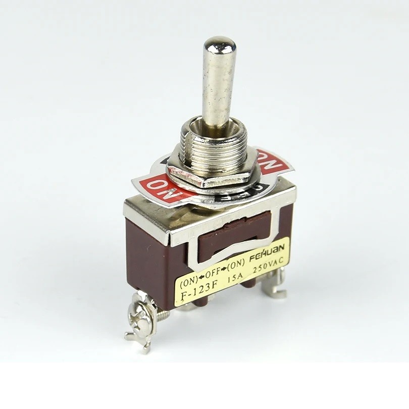 2x ON-OFF-ON 3-Pin Position Spring Return Momentary Metal Toggle Switch 15A 250V