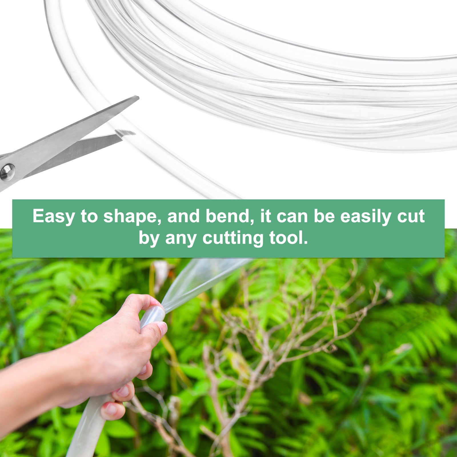Clear Plastic Tubing, 0.2Inch(5mm) ID 0.32Inch(8mm) OD, 10ft(3.0m) Length