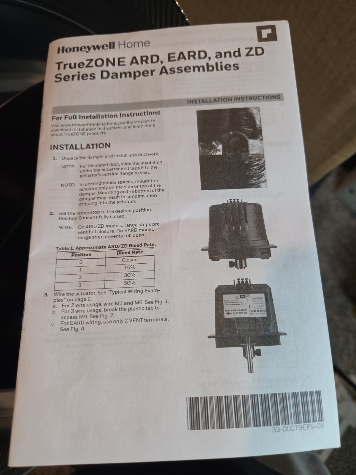 Honeywell ARD14TZ 14 in Round Galvanized Power Close 24V Zoning Damper