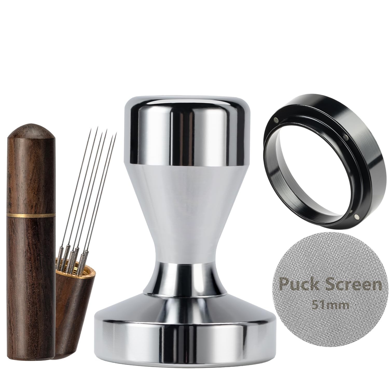 51mm Tamper Espresso Accessories Kit: Set, C1-51mm Set-Sliver