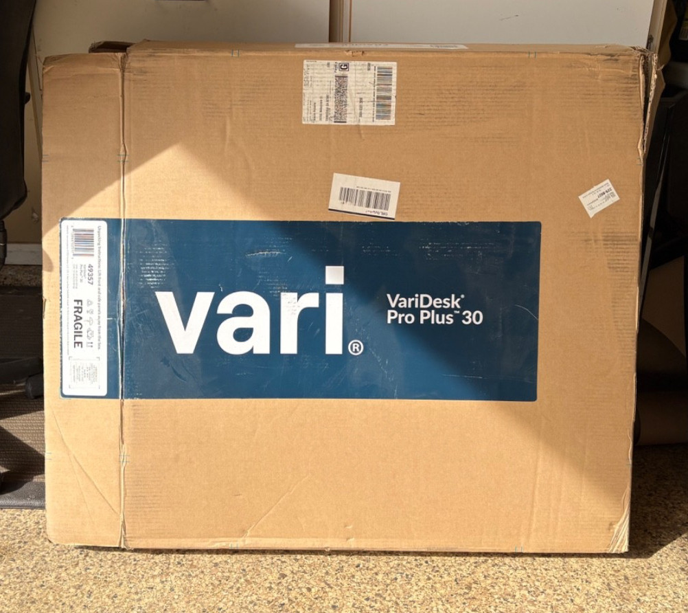 VARI-DESK- USED SIX MONTHS ONLY-HEIGHT ADJUSTABLE STANDING DESK-PRO PLUS 30