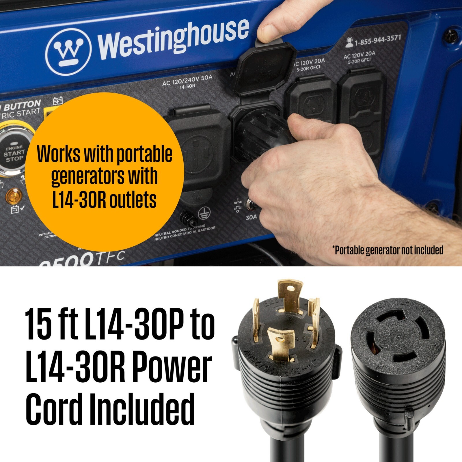 Westinghouse Open Box 30A Transfer Switch Kit with 10 circuits. Rated 7500W