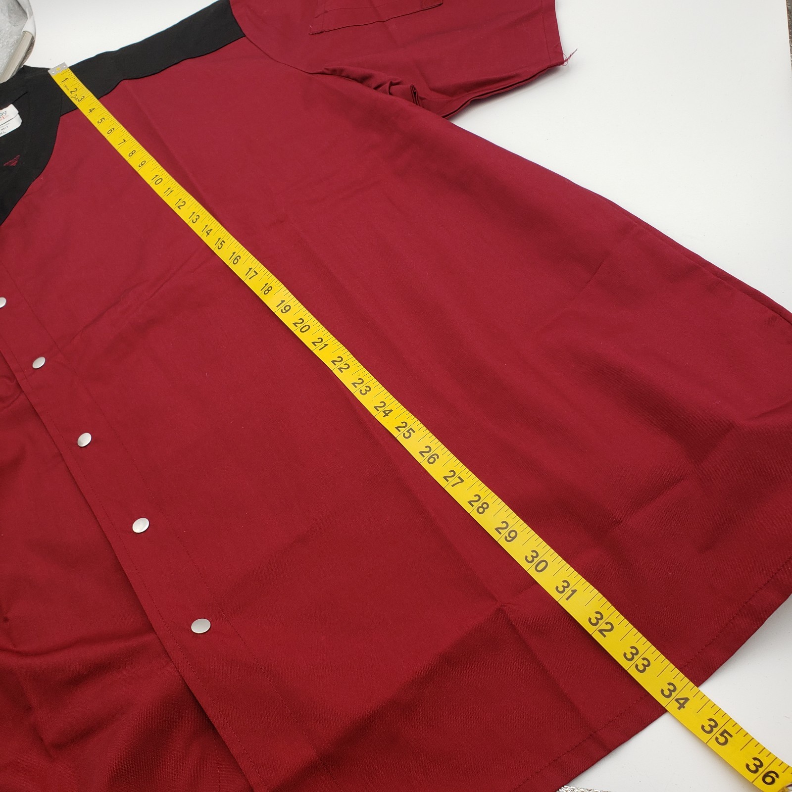 Happy Chef Professional Coat Men’s 2XLBurgundy / Black Short sleeve Snap