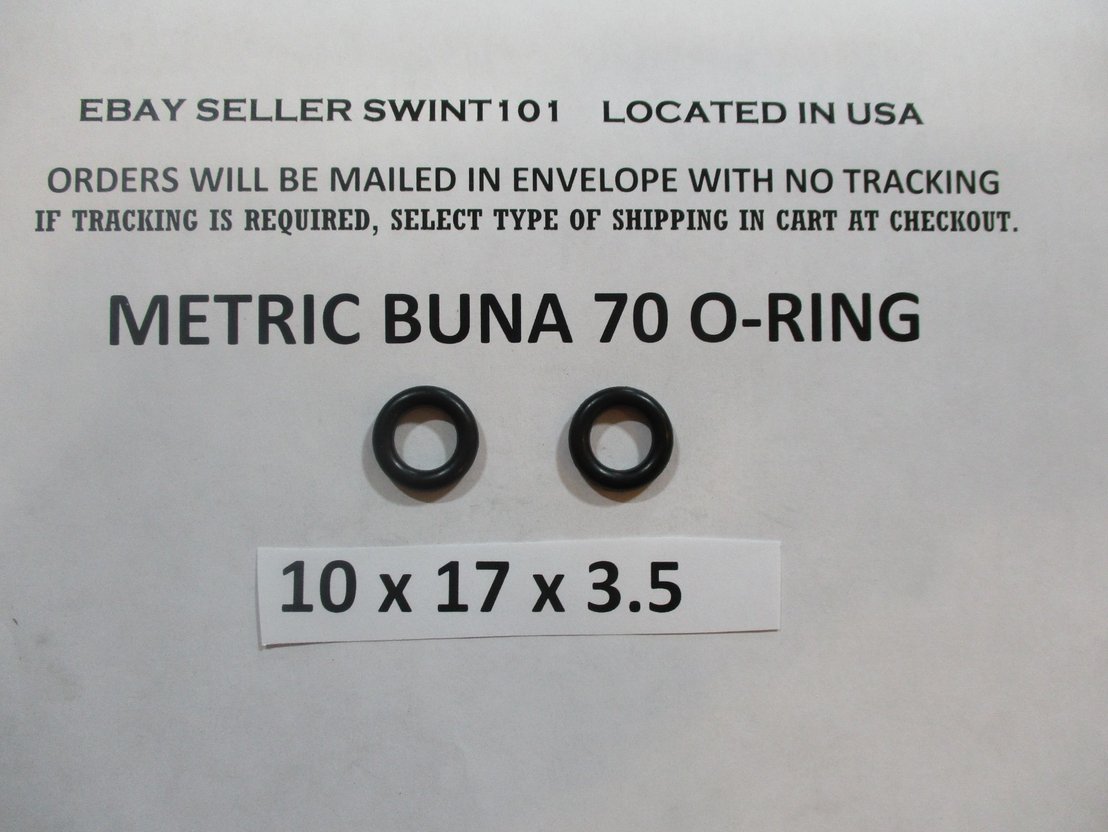 10mm ID x 17mm OD x 3.5mm thick O-ring. Buna-70. Quan 2.