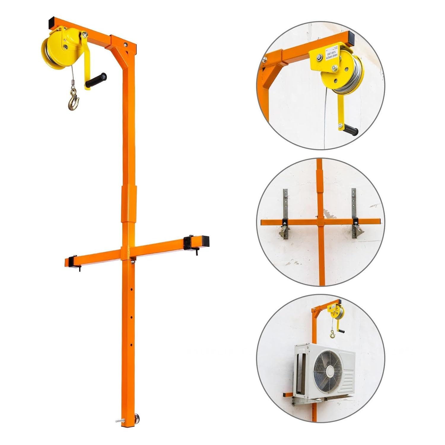 Air Conditioner Lifting Cranes 60FT, Carbon Steel Portable AC Lifting Crane with