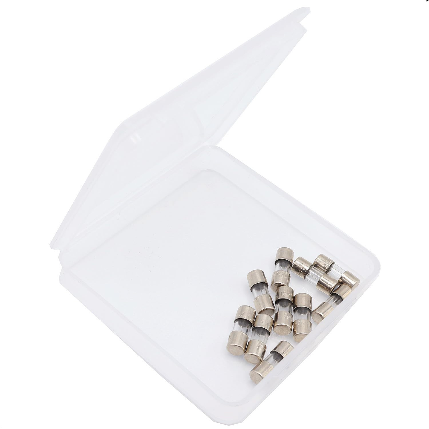 10 Pack F5AL Fast-Blow Mini Fuse 5A Max 5 amp 125V Glass Fuses 0.14 x 0.39 inch