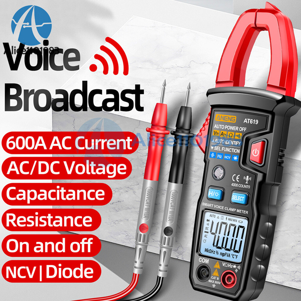 ANENG AT619 Digital Voice Broadcast Multimeter Professional AC DC Clamp Meter