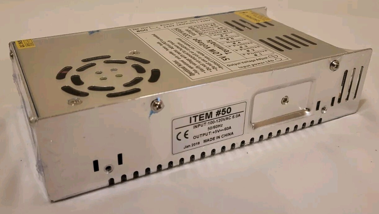 Low Voltage Power Supply • 5V/300W 110V/220V 50/60Hz 60A • New/Sealed!