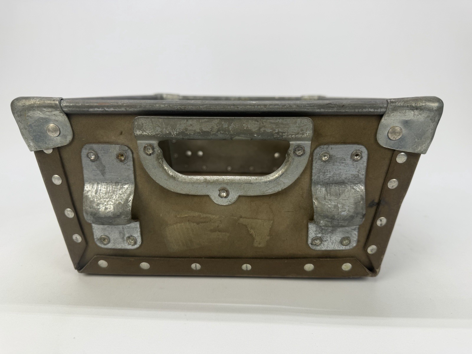 Vintage Industrial Fiberboard Parts/Storage Bin w/Metal Reinforced Corners
