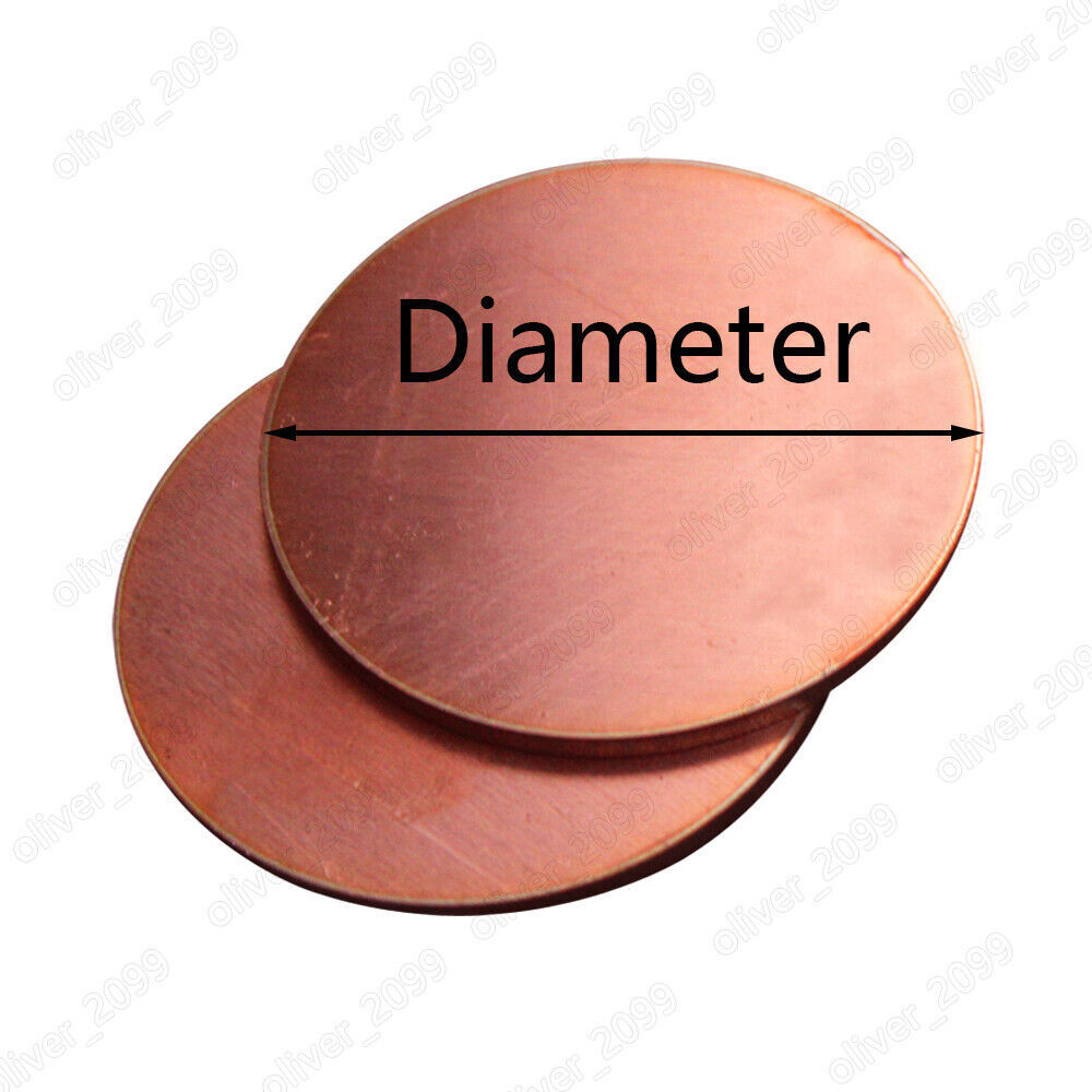 Pure copper Cu Metal Sheet Round Copper Sheet Solid Copper Disc Select Size