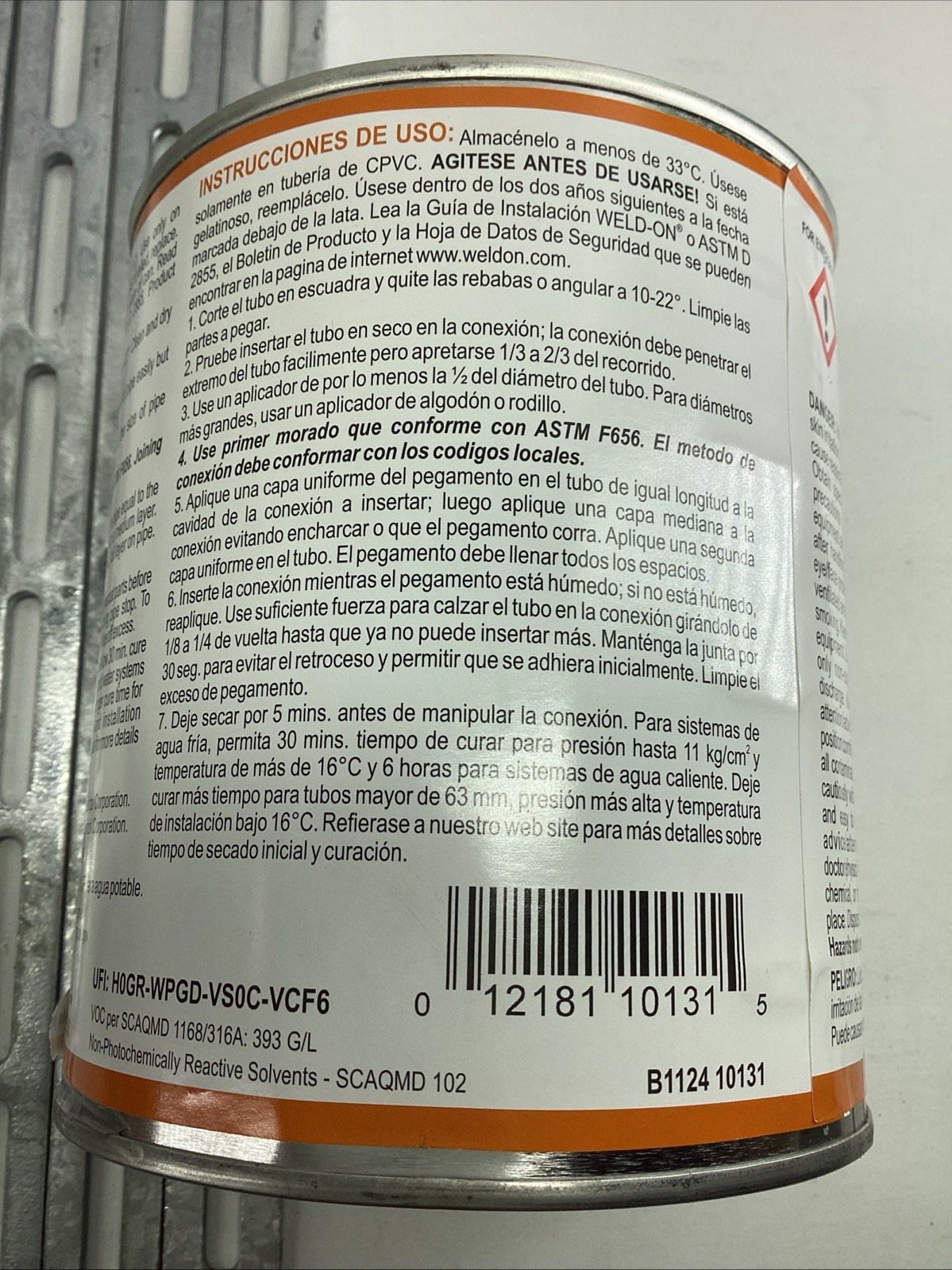 Weld On 714 CPVC Heavy Bodied Medium Setting HD Cement 1 Quart Gray Exp 10/2027