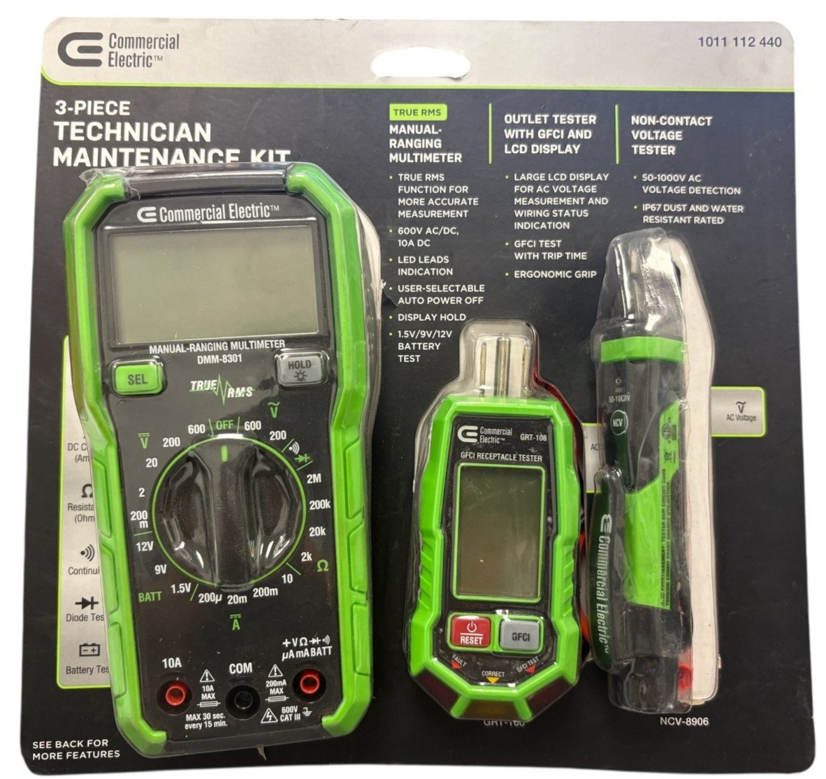 CE 3-piece Technician Maintenance Kit DMM-8301/GRT-108/NCV-8906