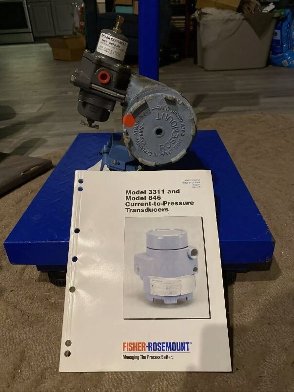 ROSEMOUNT 3311 CURRENT TO PRESSURE TRANSDUCER AND MANUAL 3311DS1J1B1F1I5