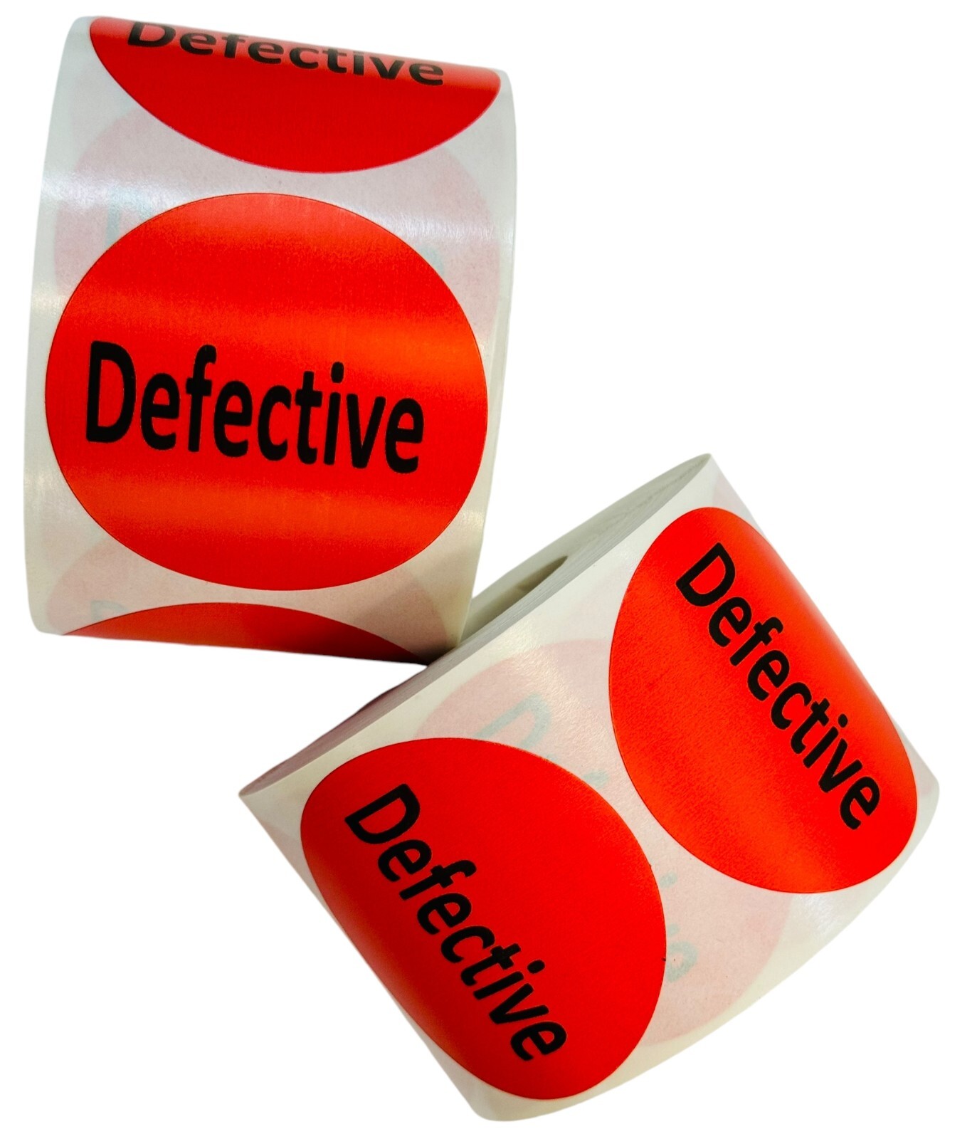 Defective 2″ Round Labels Inventory Control Warehouse Stickers 2 RLS of 500 EA