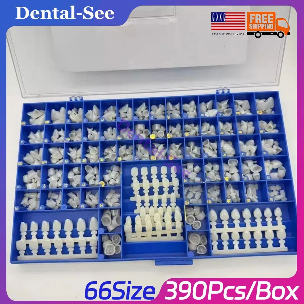 NEW POLYCARBONATE TEMPORARY DENTAL CROWNS BOX KIT 360 PCS W/ CROWN MOLD GUIDES