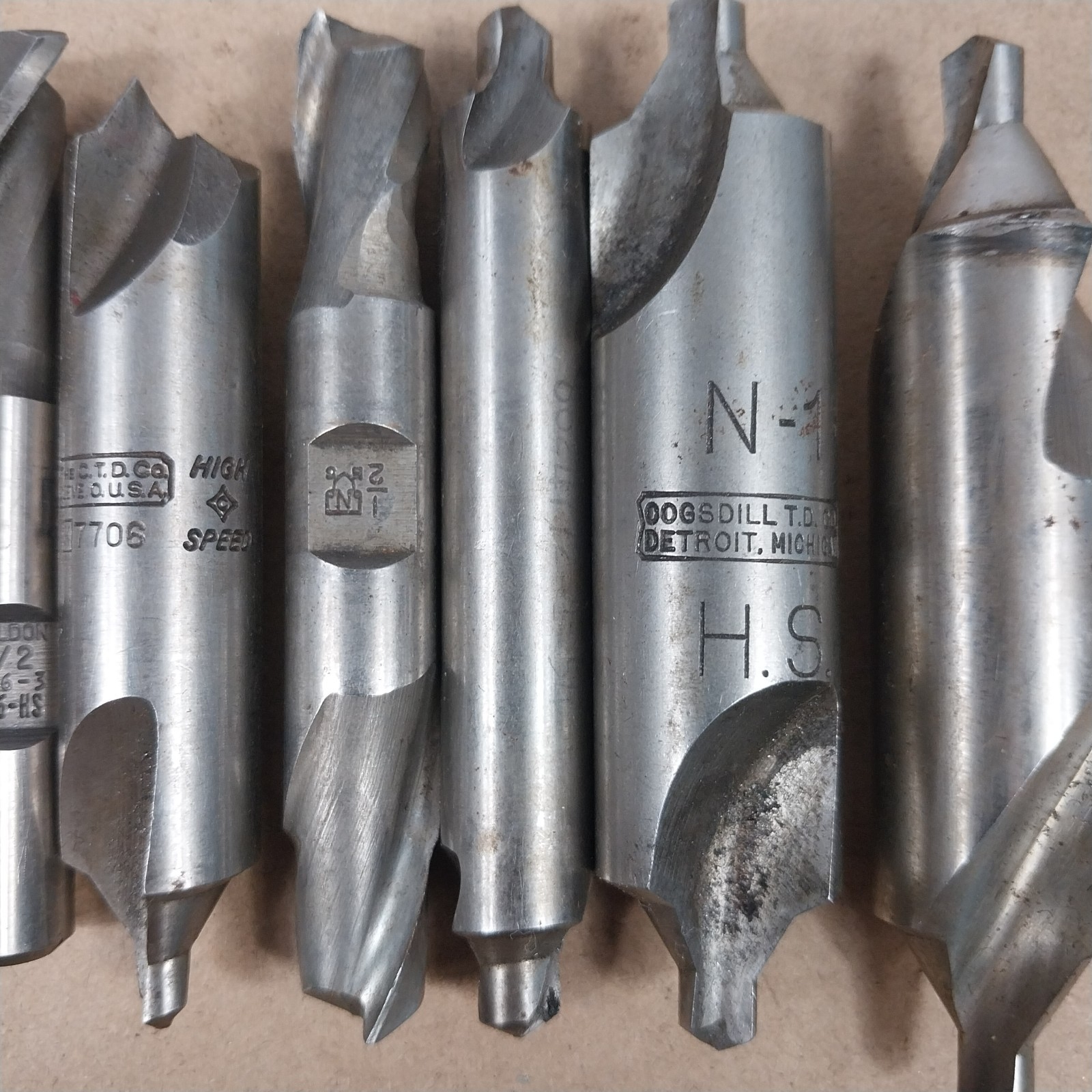 Machinist Tool Lot HSS End Mills Countersinks Center Drills Mixed Lot of 28