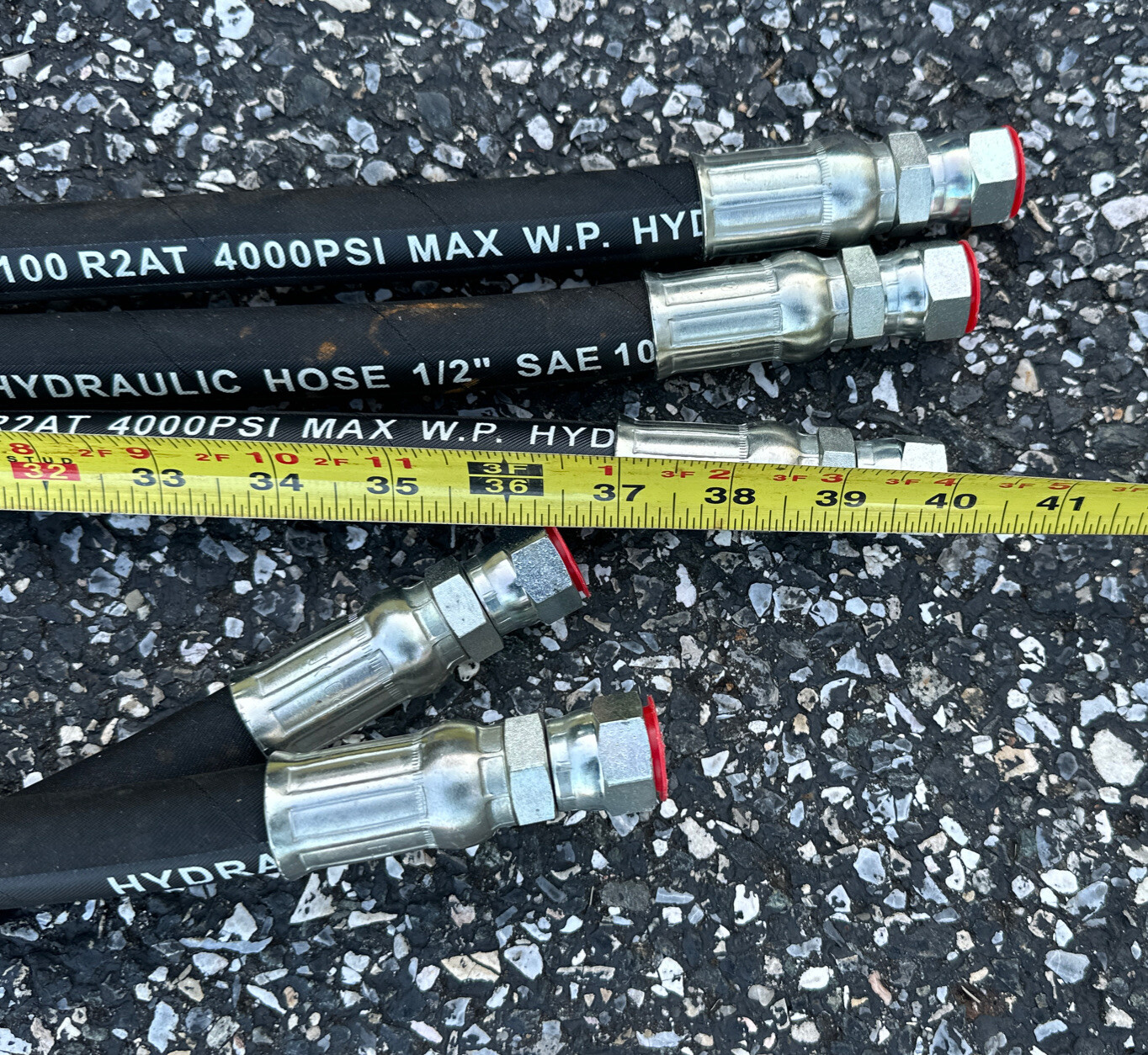 1/2 X 40 Inch Hydraulic Hose SAE 100 R2AT 4000 Psi Max W.P. Hydraulax 3Q18