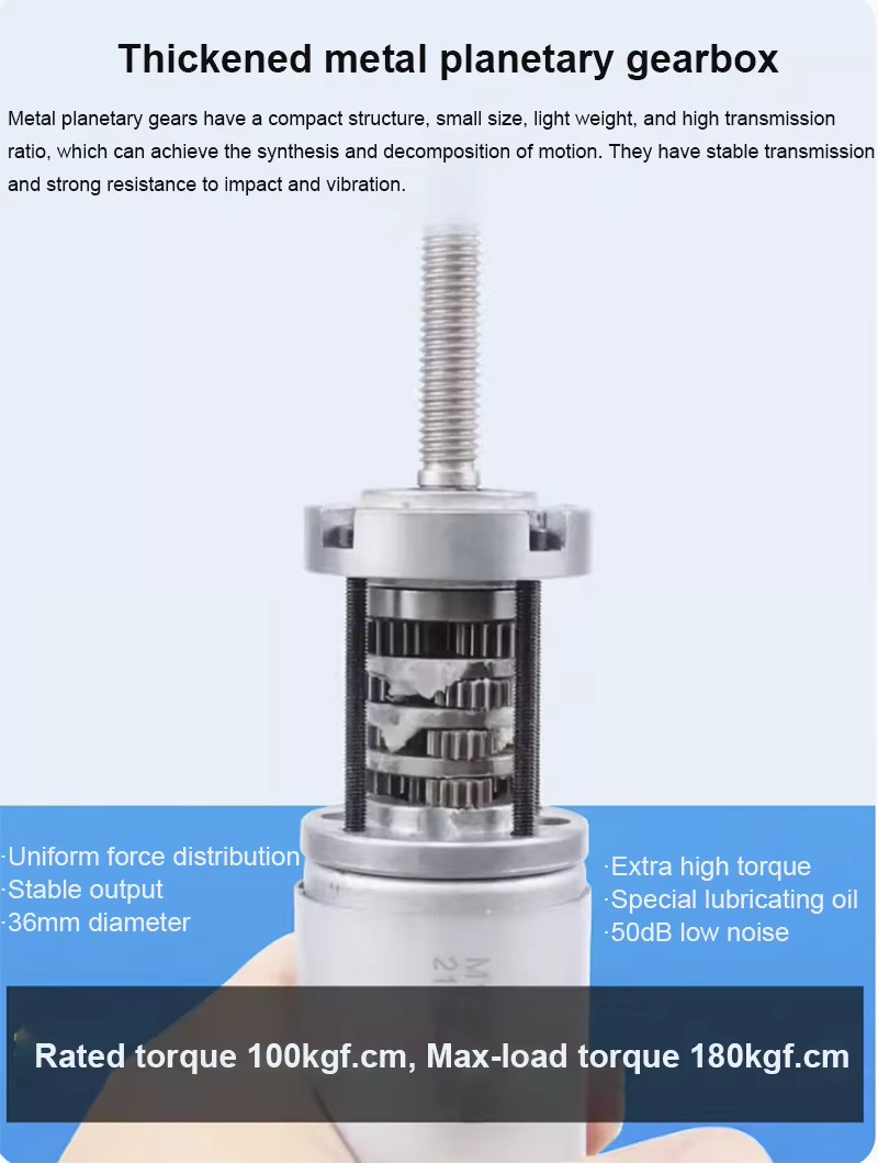 100KGF.CM 36-555 M8 Screw DC Reduction planetary 12V24V Encoder Gear Motor